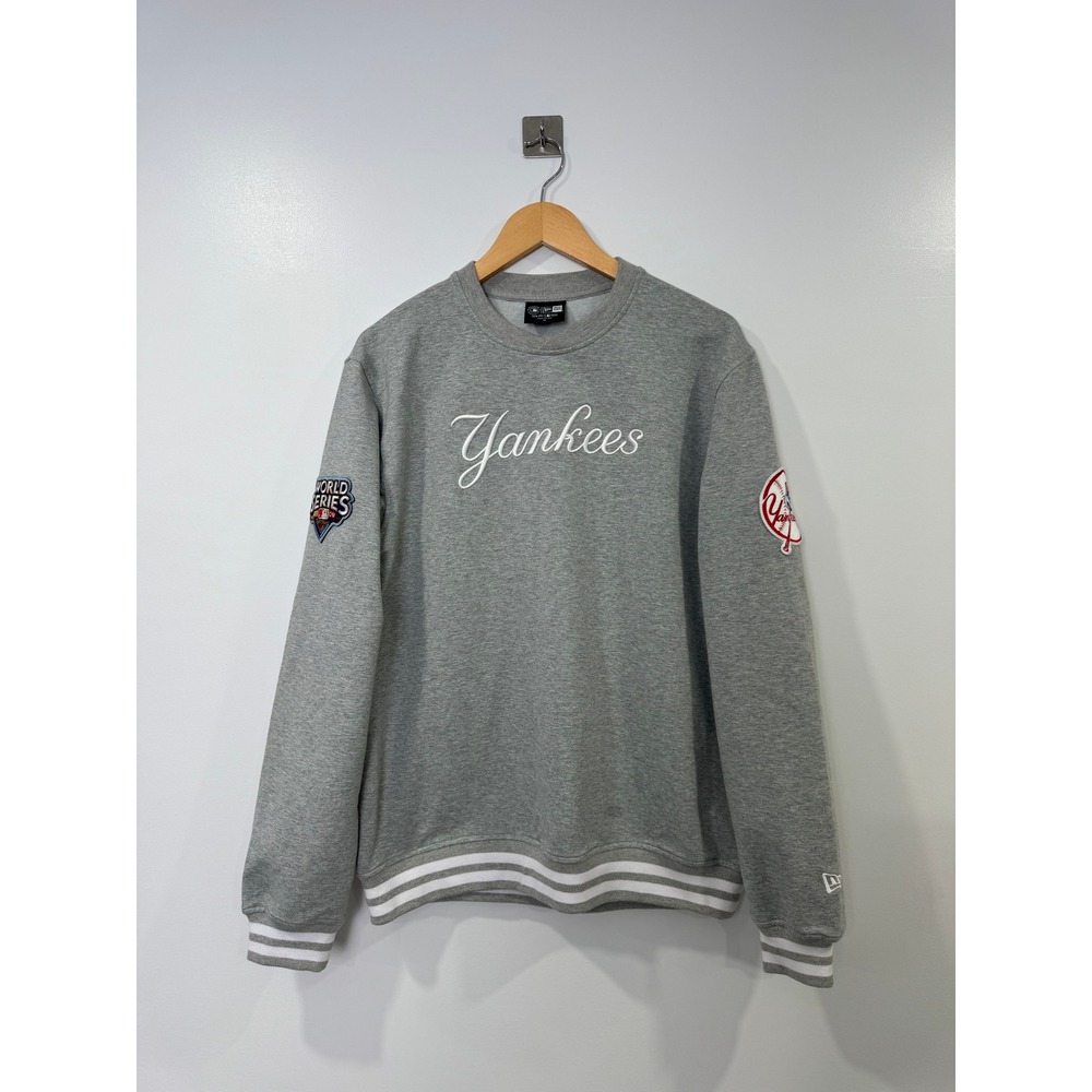 New Era Mens Grey New York Yankees World Series Patch Sweatshirt Medium
